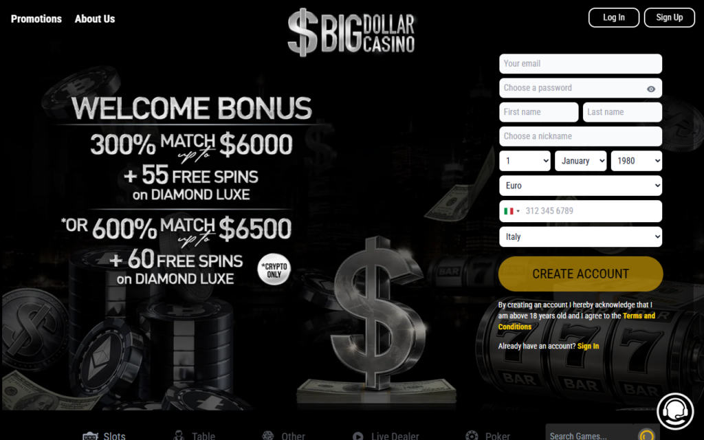 betbigdollar.com home page