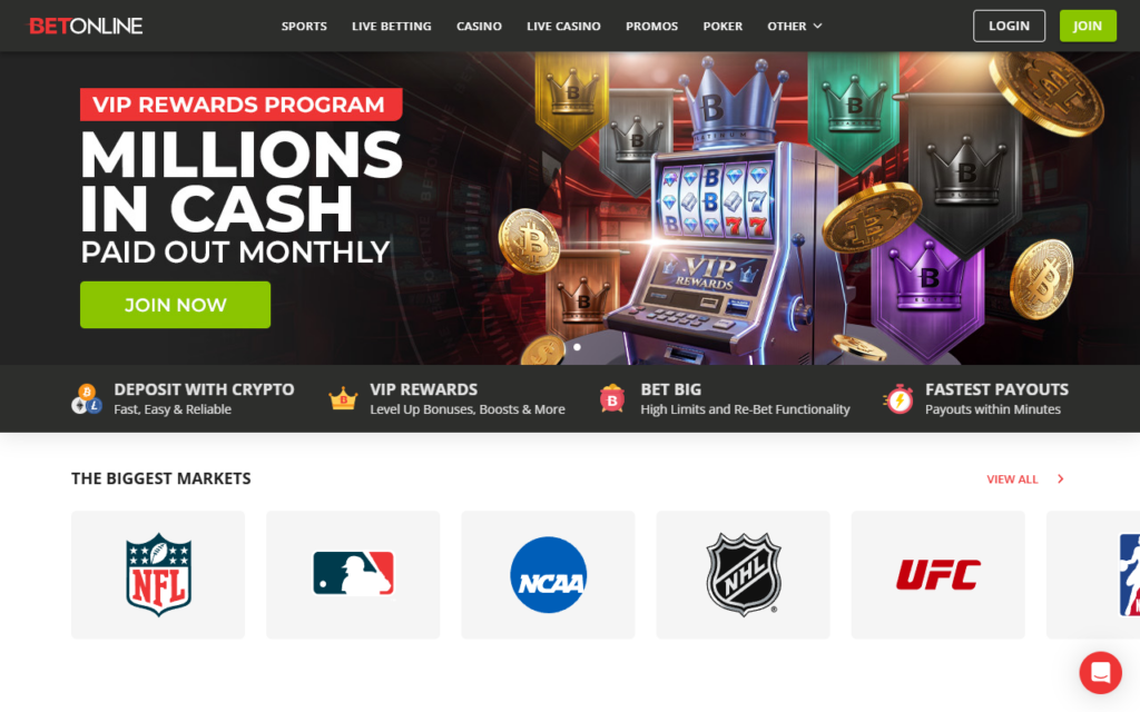 BetOnline home page