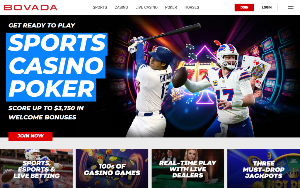 Bovada home page