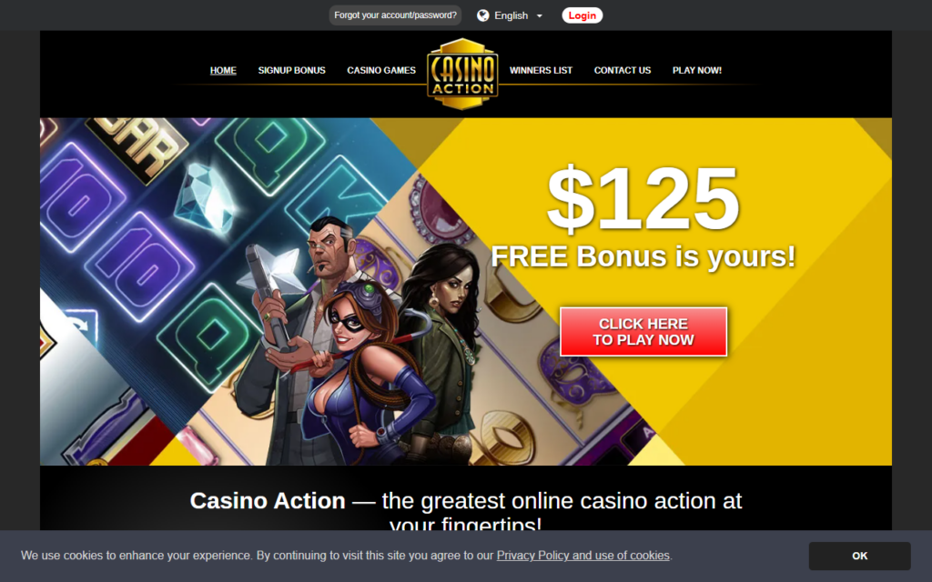 Casino Action home page