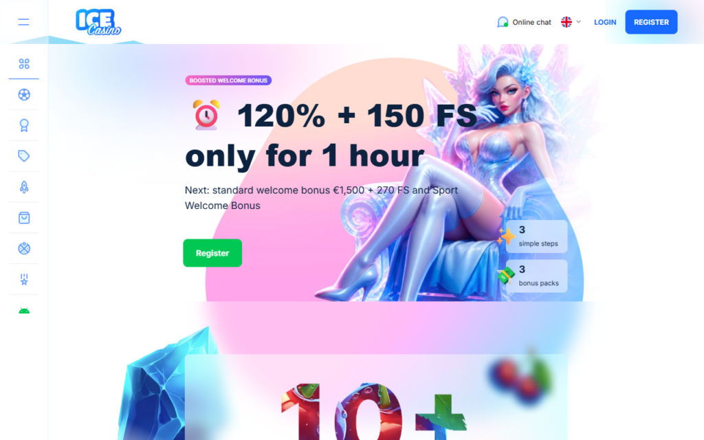 Ice Casino home page
