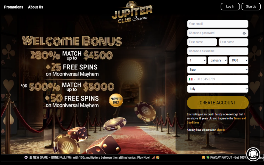 jupiterclub.com home page