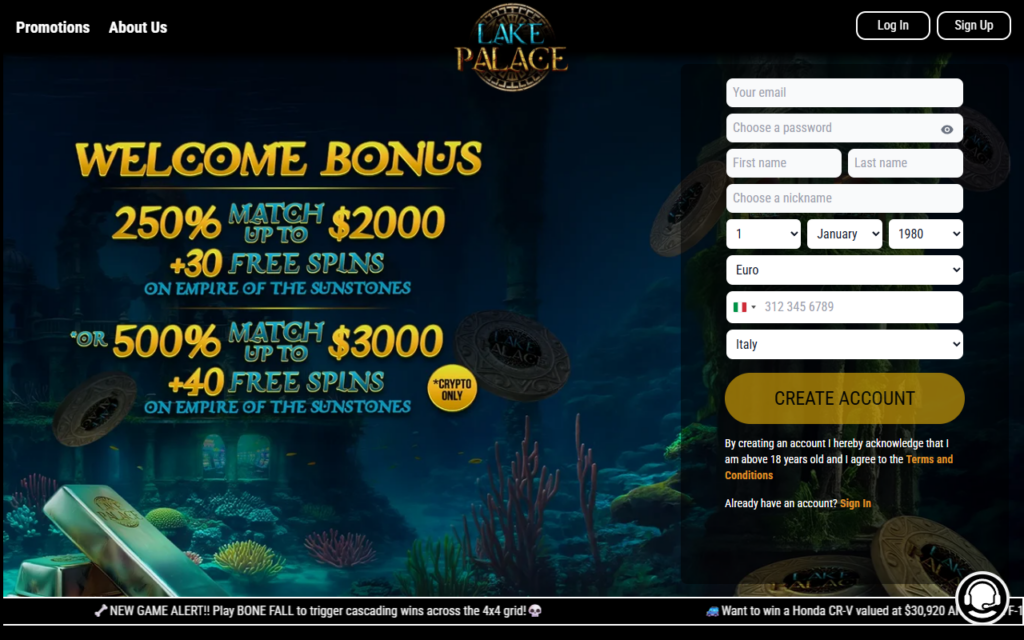 lakepalace.com home page
