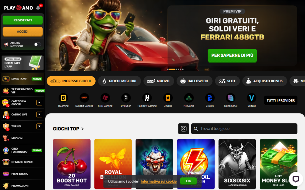 Playamo home page