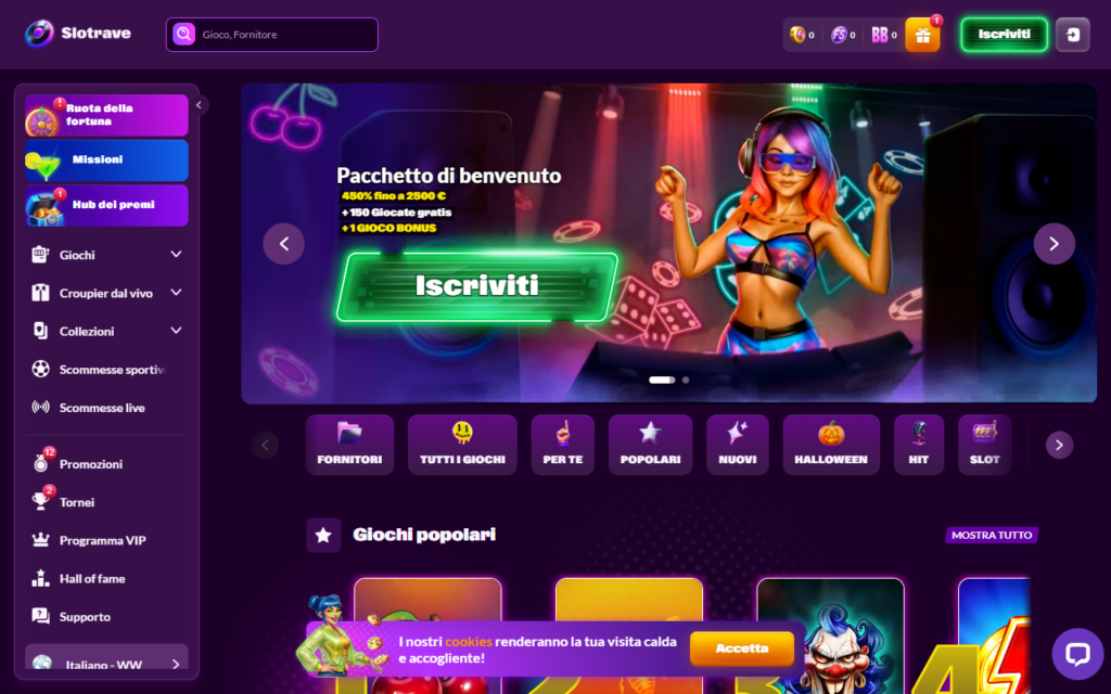 Slotrave home page