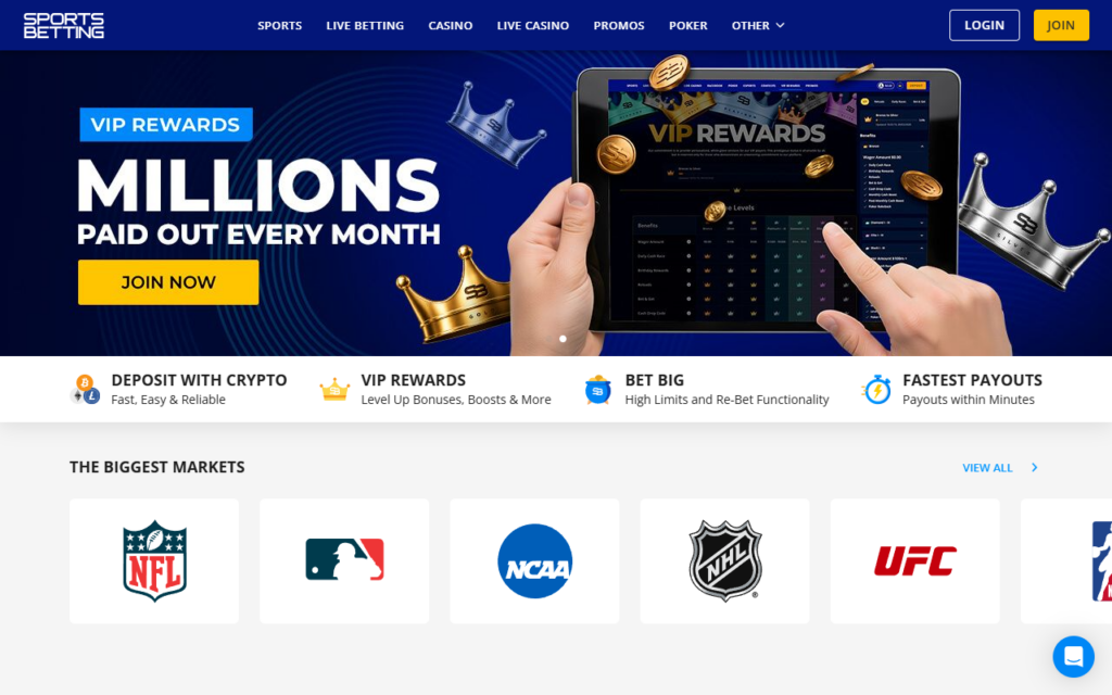 SportsBetting.ag home page
