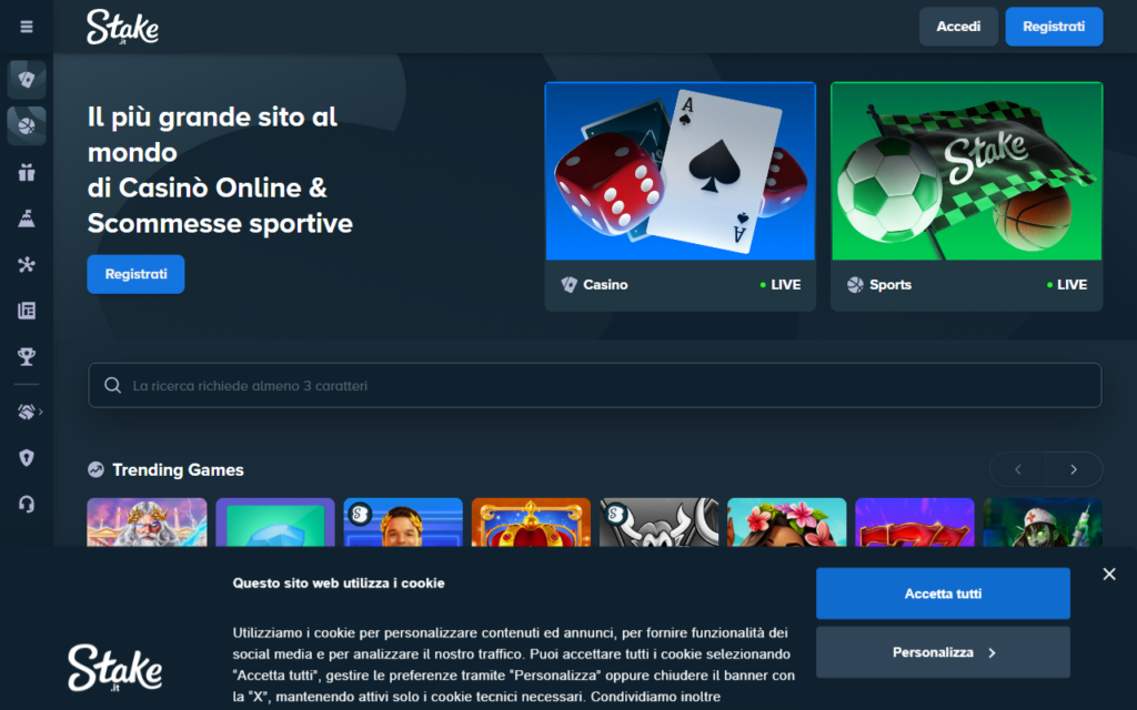 Stake home page