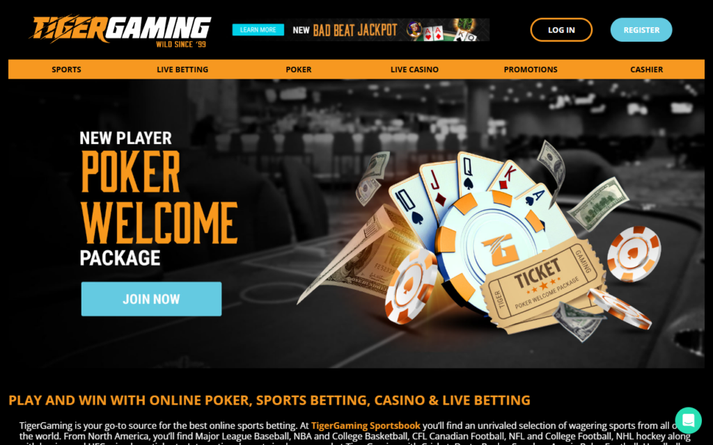 Tiger Gaming home page
